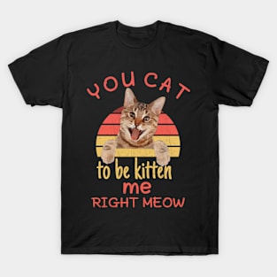 Funny you cat to be kitten me right meow,pinot meow cat wine T-Shirt